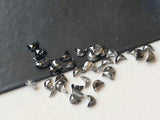 3mm Black Salt and Pepper Half Crescent Moon Rose Cut Diamond Loose Cabochon, Calibrated Moon Shape Diamond (2Pcs to 5Pcs) - PDD903