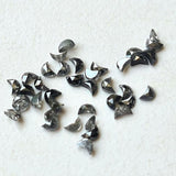 3mm Black Salt and Pepper Half Crescent Moon Rose Cut Diamond Loose Cabochon, Calibrated Moon Shape Diamond (2Pcs to 5Pcs) - PDD903