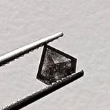 4.9x4.4mm Salt And Pepper 0.29 Cts Fancy Shield Shape Rose Cut Diamond, Flat Back Shield Diamond for Ring - PDD910