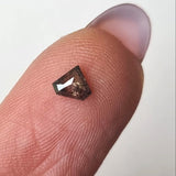 4x4.9mm Salt And Pepper 0.21 Cts Fancy Shield Shape Rose Cut Diamond, Flat Back Shield Diamond for Ring - PDD911