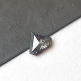 4x4.9mm Salt And Pepper 0.21 Cts Fancy Shield Shape Rose Cut Diamond, Flat Back Shield Diamond for Ring - PDD911