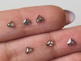 Salt And Pepper Fancy Shield Shape Rose Cut Diamond, Flat Back Shield Diamond for Ring / Pendant / Jewelry (A To F) - PDD912