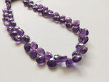 6-7mm African Amethyst Micro Faceted Heart Shaped Briolette, Purple Faceted Heart Amethyst (20Pcs To 40Pcs) - PAG28