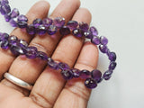 6-7mm African Amethyst Micro Faceted Heart Shaped Briolette, Purple Faceted Heart Amethyst (20Pcs To 40Pcs) - PAG28