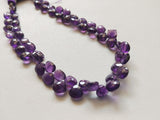 6-7mm African Amethyst Micro Faceted Heart Shaped Briolette, Purple Faceted Heart Amethyst (20Pcs To 40Pcs) - PAG28
