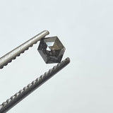 3.4x3.1mm Back Fancy Faceted Black Natural Black Hexagon Shaped Diamond, Rose Cut Diamond for Jewelry - PDD913