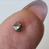 3.4x3.1mm Back Fancy Faceted Black Natural Black Hexagon Shaped Diamond, Rose Cut Diamond for Jewelry - PDD913