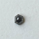 3.4x3.1mm Back Fancy Faceted Black Natural Black Hexagon Shaped Diamond, Rose Cut Diamond for Jewelry - PDD913