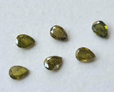 Yellow Green Pear Brilliant Cut Diamond, Loose Sparkling Diamond Pear For Ring / Earrings - PDD920