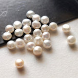 3-4mm Ivory Pearls Natural Fresh Water Cabochons, Loose Natural Flat Pearls For Jewelry (2Cts To 25Cts) - PG398