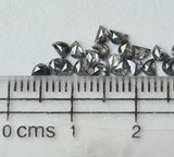 3mm Black Salt and Pepper Half Crescent Moon Rose Cut Diamond Loose Cabochon, Calibrated D Shape Diamond (1Pc to 2Pcs) - PDD906