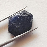13.5x10.5mm Blue Rough Raw Sapphire Slice Gemstone, Loose Raw Blue Sapphire for Pendant / Jewelry, 1 Pc - PDG363