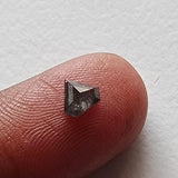 4.9x4.4mm Salt And Pepper 0.29 Cts Fancy Shield Shape Rose Cut Diamond, Flat Back Shield Diamond for Ring - PDD910