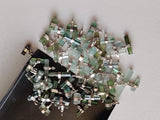 7-12mm Blue Green Tourmaline Sticks Single Loop Connectors, 5 Pcs Natural Tourmaline 925 Silver Connectors Finding Silver Charm - PSG391