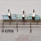 7-12mm Blue Green Tourmaline Sticks Single Loop Connectors, 5 Pcs Natural Tourmaline 925 Silver Connectors Finding Silver Charm - PSG391