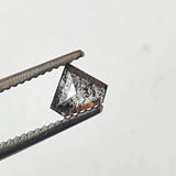 4x4.9mm Salt And Pepper 0.21 Cts Fancy Shield Shape Rose Cut Diamond, Flat Back Shield Diamond for Ring - PDD911