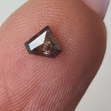 4x4.9mm Salt And Pepper 0.21 Cts Fancy Shield Shape Rose Cut Diamond, Flat Back Shield Diamond for Ring - PDD911