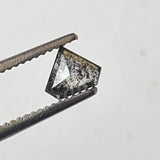 4x4.9mm Salt And Pepper 0.21 Cts Fancy Shield Shape Rose Cut Diamond, Flat Back Shield Diamond for Ring - PDD911