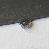 3.4x3.1mm Back Fancy Faceted Black Natural Black Hexagon Shaped Diamond, Rose Cut Diamond for Jewelry - PDD913