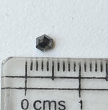 3.4x3.1mm Back Fancy Faceted Black Natural Black Hexagon Shaped Diamond, Rose Cut Diamond for Jewelry - PDD913