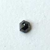 3.4x3.1mm Back Fancy Faceted Black Natural Black Hexagon Shaped Diamond, Rose Cut Diamond for Jewelry - PDD913