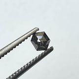 3.4x3.1mm Back Fancy Faceted Black Natural Black Hexagon Shaped Diamond, Rose Cut Diamond for Jewelry - PDD913