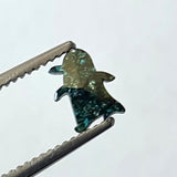 Conflict Free 6.2mm Rare Blue Penguin Cut Polished Diamond Slice, Loose Fancy Penguin Diamond For Pendant / Ring / Earrings / Jewelry For Her - PDD934