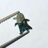 5.4mm Rare Blue Penguin Cut Polished Diamond Slice, Loose Fancy Penguin Diamond For Pendant / Ring / Earrings / Jewelry For Her - PDD914