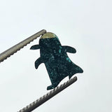 8mm Rare Blue Penguin Cut Polished Diamond Slice, Loose Fancy Penguin Diamond For Pendant / Ring / Earrings / Jewelry For Her - PDD917