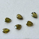 Yellow Green Pear Brilliant Cut Diamond, Loose Sparkling Diamond Pear For Ring / Earrings - PDD920