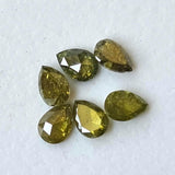 Yellow Green Pear Brilliant Cut Diamond, Loose Sparkling Diamond Pear For Ring / Earrings - PDD920
