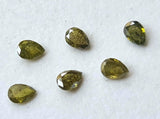 Yellow Green Pear Brilliant Cut Diamond, Loose Sparkling Diamond Pear For Ring / Earrings - PDD920