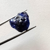 14x12.5mm Blue Sapphire Rough Slice, Loose Raw Blue Sapphire Slice Gemstone for Pendant / Jewelry, 1 Pc - PDG365