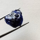 14x12.5mm Blue Sapphire Rough Slice, Loose Raw Blue Sapphire Slice Gemstone for Pendant / Jewelry, 1 Pc - PDG365