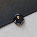 Conflict Free 5.2mm Black Rose Cut Diamond, 0.5Cts Rare Loose Natural Faceted Black Rose Cut Diamond Cabochon for Ring - PDD932