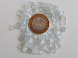 6-7mm Matched Pairs Aquamarine Cabochon, Loose Milky Aquamarine Faceted Princess Cut Stones (2 Pcs To 10 Pcs) - GODP891