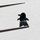 Conflict Free 6.2mm Rare Blue Penguin Cut Polished Diamond Slice, Loose Fancy Penguin Diamond For Pendant / Ring / Earrings / Jewelry For Her - PDD934