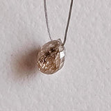4.1x3mm Champagne Pink Diamond Briolette Faceted Teardrop Conflict Free Loose