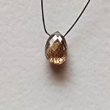 4.3x2.8mm Cognac Diamond Briolette Bead, 0.3Ct Beautiful Natural Cognac Faceted Tear Drop Bead Diamond Drop For Jewelry - PPKJ183