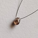 4.3x2.8mm Cognac Diamond Briolette Bead, 0.3Ct Beautiful Natural Cognac Faceted Tear Drop Bead Diamond Drop For Jewelry - PPKJ183