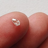 4.1x2.4mm Clear White Faceted Diamond Tear Drop Double Drill, Clear Briolette Bead, 0.16Ct Diamond Drop For Jewelry - PPKJ184