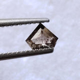 Natural Brown Shield Shaped Diamond, 0.13 Ct Flat Back Faceted Brown 3.5x4.4mm Rose Cut Diamond for Wedding Rings / Pendant - PDD925