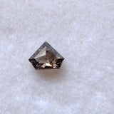 Natural Brown Shield Shaped Diamond, 0.13 Ct Flat Back Faceted Brown 3.5x4.4mm Rose Cut Diamond for Wedding Rings / Pendant - PDD925