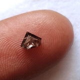 Natural Brown Shield Shaped Diamond, 0.13 Ct Flat Back Faceted Brown 3.5x4.4mm Rose Cut Diamond for Wedding Rings / Pendant - PDD925