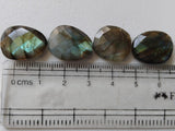 20-22mm Labradorite Rose Cut Cabochons, Labradorite Faceted Flat Back Cabochons For Jewelry, 5 Pcs - GODP508