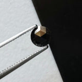 4.3mm Black Rose Cut Diamond, 0.23Cts Rare Loose Natural Faceted Black Rose Cut Diamond Cabochon for Ring - PDD946