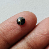4.6mm Black Rose Cut Diamond, 0.3Cts Rare Loose Natural Faceted Black Rose Cut Diamond Cabochon for Ring - PDD942