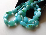 12-14mm Blue Opal Oval Nuggets, 35 Pieces Blue Opal Plain Oval Beads For Jewelry - BOON1
