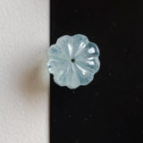14.1mm Aquamarine Melon Beads, Natural 1 Pc Huge Aquamarine Carved Melon Beads For Jewelry / Necklace - PPH48