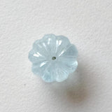 14.1mm Aquamarine Melon Beads, Natural 1 Pc Huge Aquamarine Carved Melon Beads For Jewelry / Necklace - PPH48